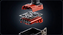 Milwaukee drill battery exploded view for PhotoReel